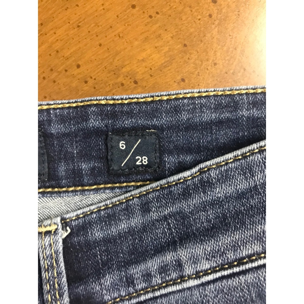 Lucky Brand Ava Skinny Jeans Dark‎ Wash Frayed Hem Distressed Size 6 28 - Picture 5 of 10